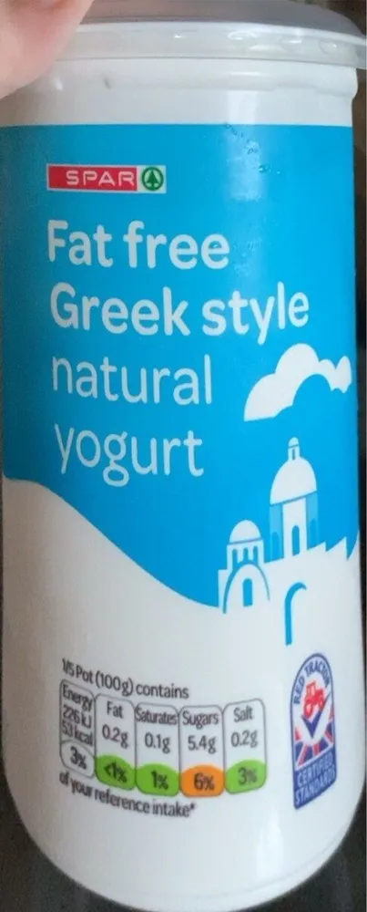 Fat free greek style natural yogurt