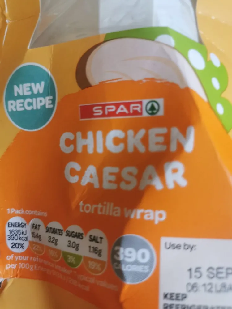 Ch8cken Caesar tortilla wrap