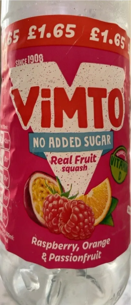 Raspberry, Orange & Passionfruit Real fruit squash (No added sugar)