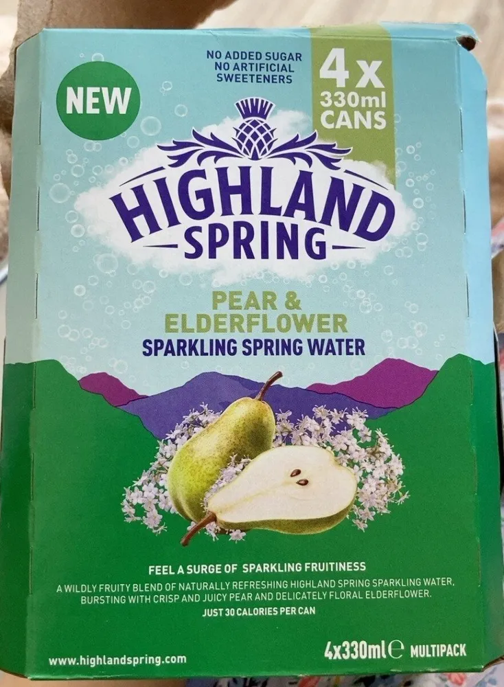 pear and eldeeflower sparkling spring water