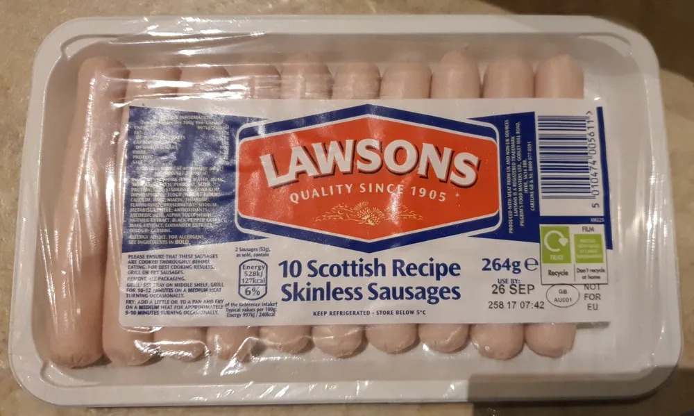 10 Scottish Recipe Skinless Sausages