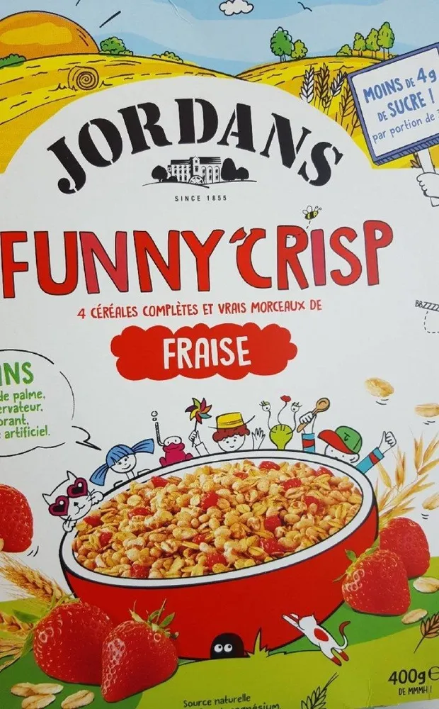 Funny'crisp - 4 céréales complètes et vrais morceaux de fraise