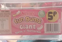 Giant teeth and toothbrush