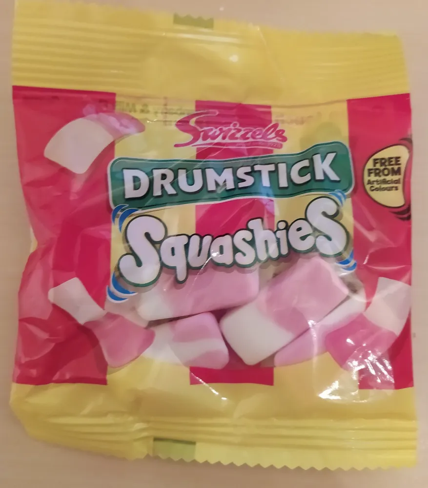 Squashies Drumstick Raspberry & Milk Flavour Gums