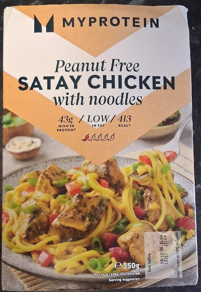 Peanut Free Satay Chicken with noodles