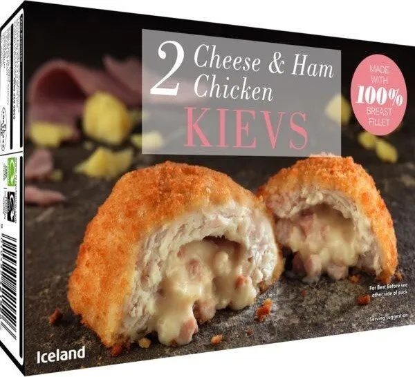 Iceland 2PK Cheese & Ham Chicken Kiev