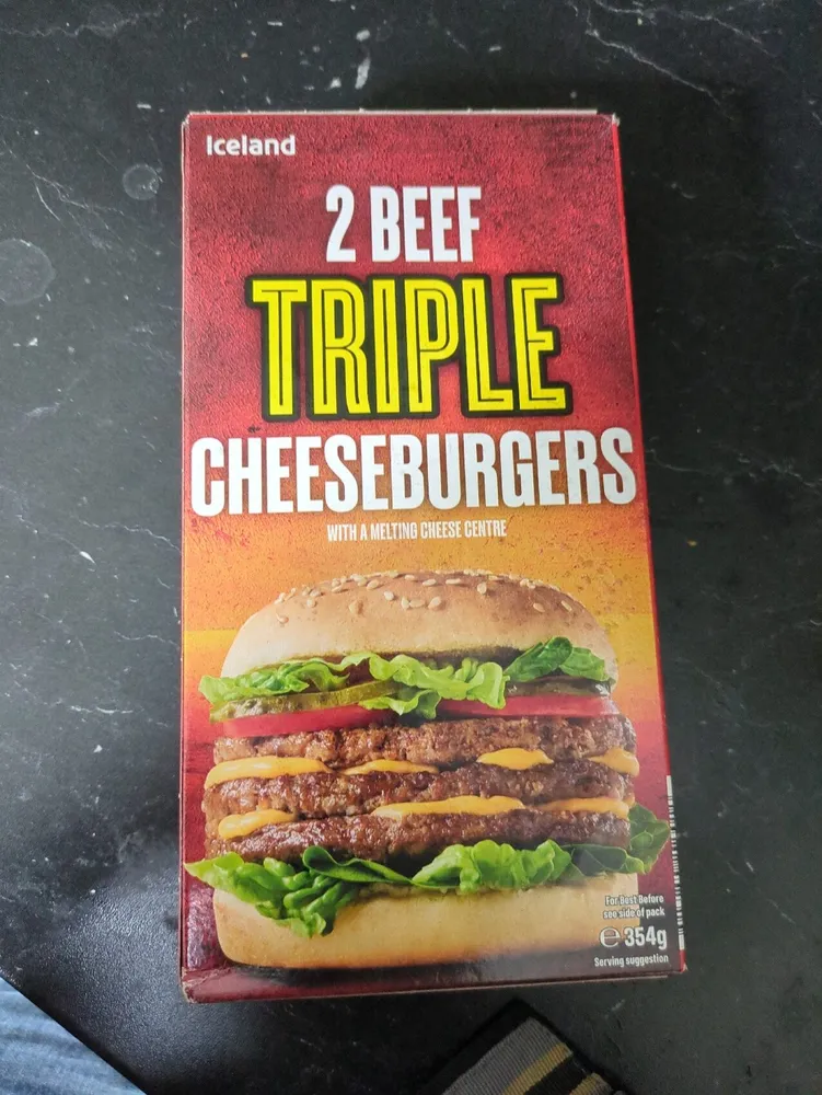 2 Beef Triple cheese burger