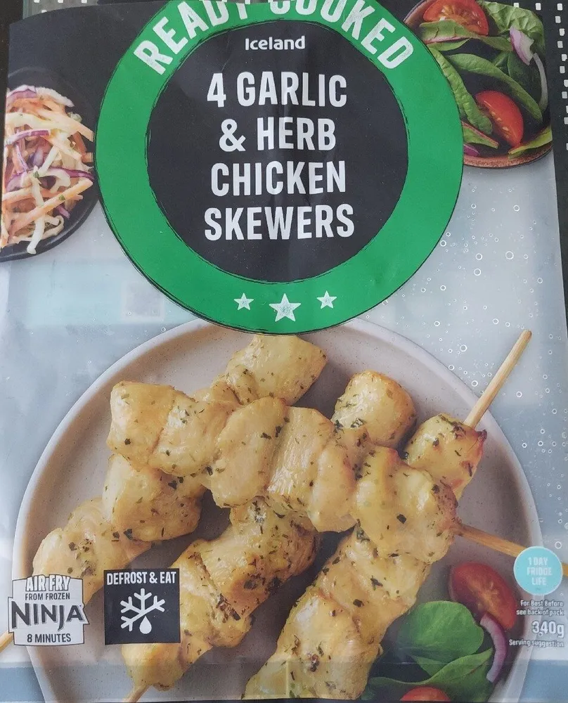 4 Garlic & Herb Chicken Skewers