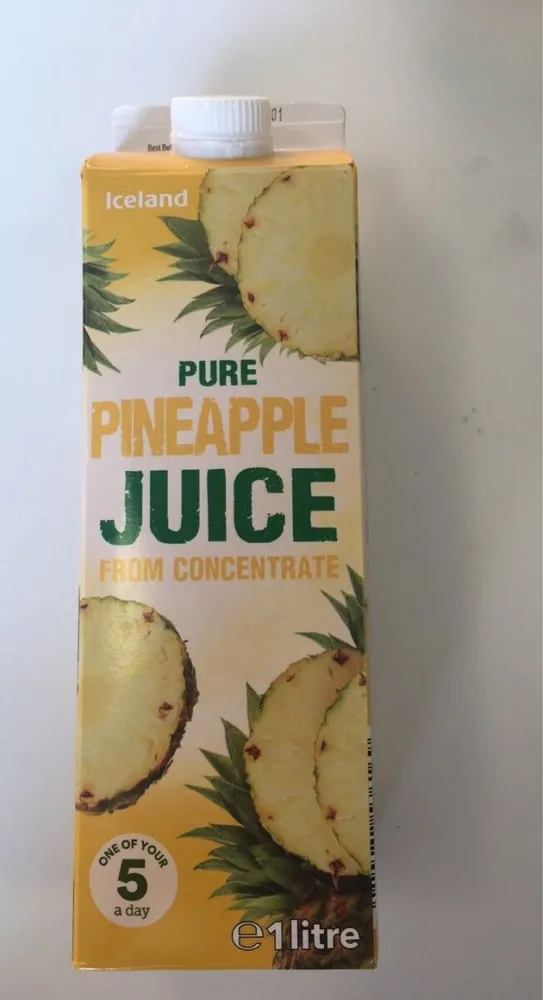 Pure pineapple juice from concentrate