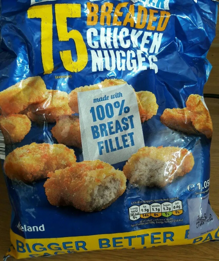 Breaded chicken nuggets