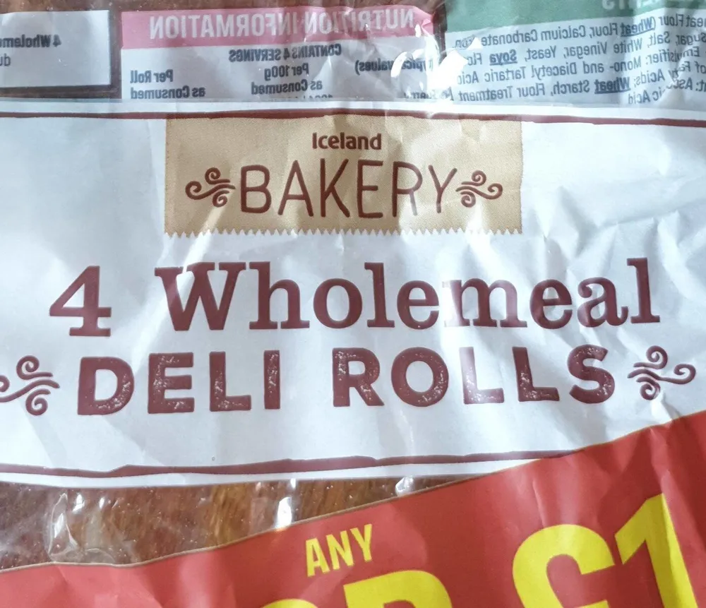 wholemeal deli rolls
