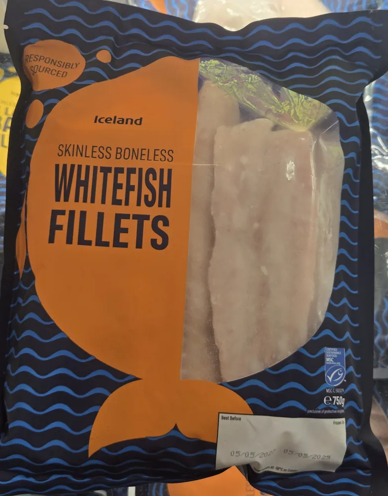 Whitefish Fillets Skinless Boneless