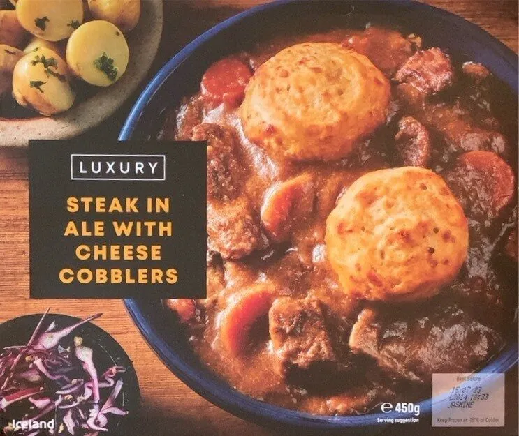 Luxury Steak in ale with cheese cobblers