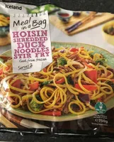 Hoisting shredded duck noodles stirfry