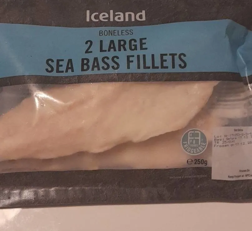 Boneless 2 large sea bass fillets