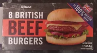 Iceland British Beef Burgers 2oz 8pk