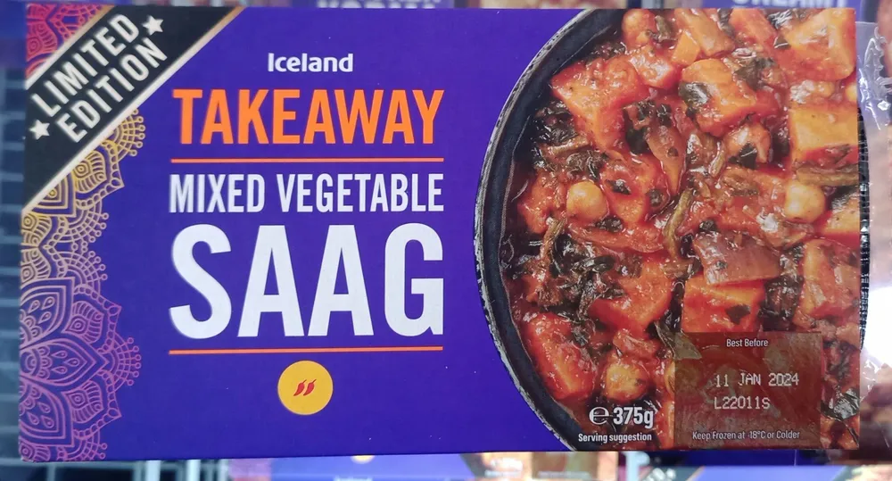 Takeaway mixed vegetable SAAG
