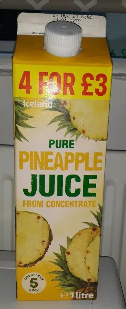 Iceland pure pineapple juice from concentrate