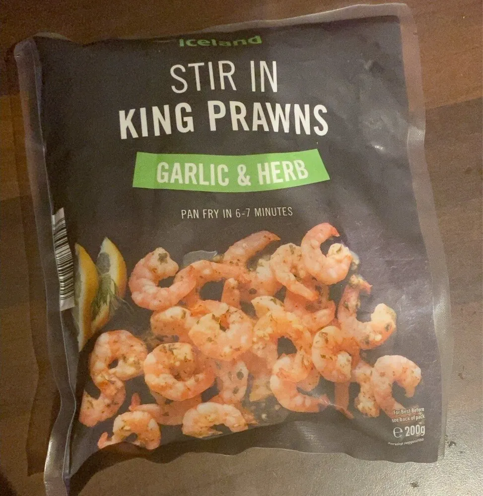 Stir in king prawns