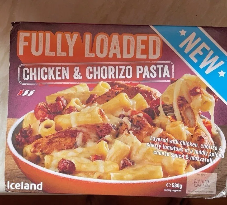 Fully loaded chicken & chorizo pasta