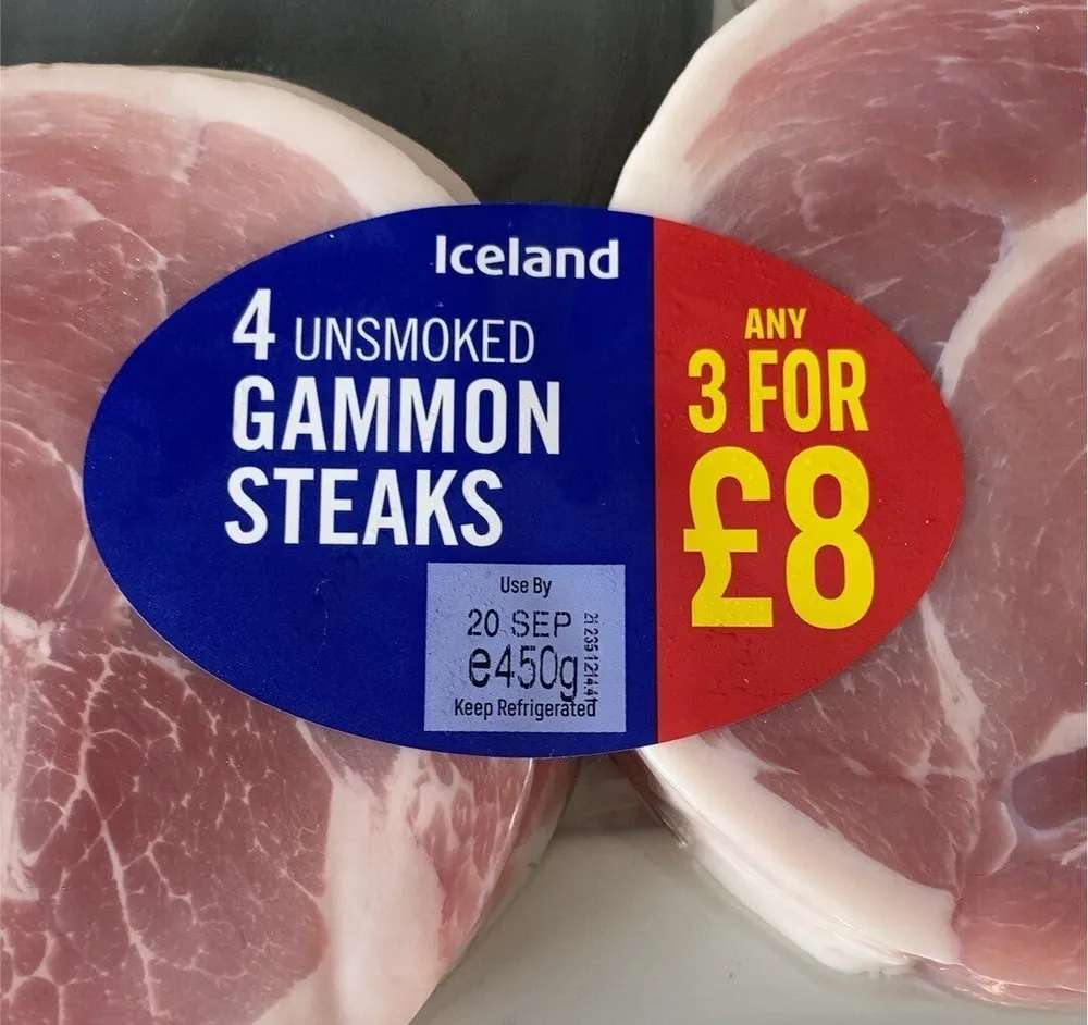 Unsmocked gammon steaks