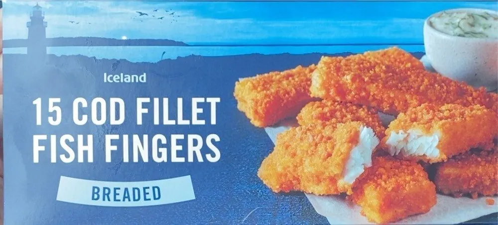 15 breaded Cod fillet fish fingers