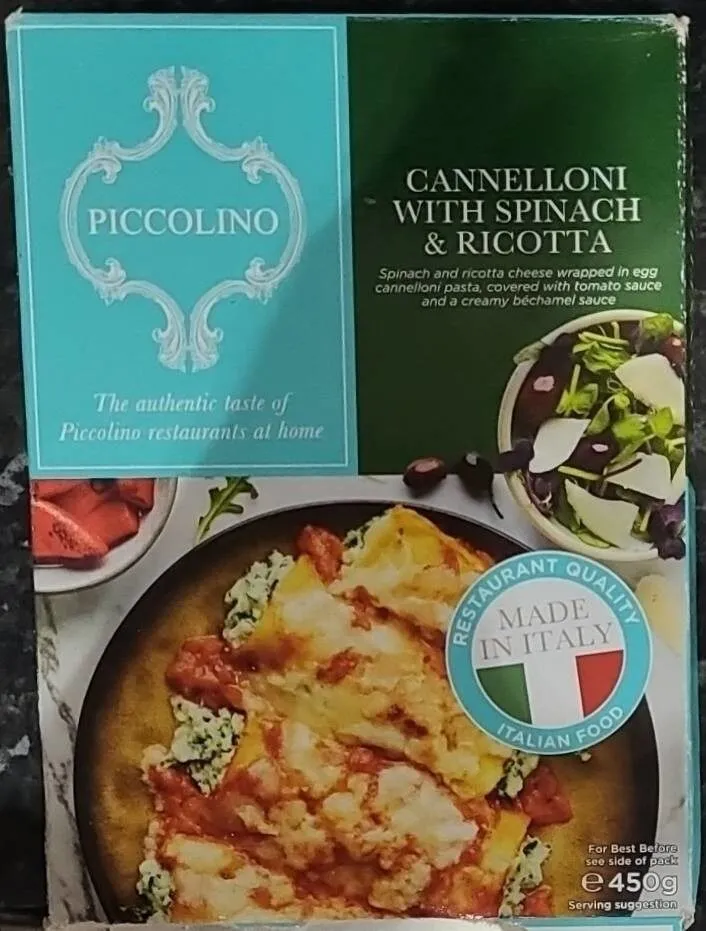 Cannelloni with spinach  and rocotta
