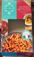 Macaroni cheese with spicy sausage
