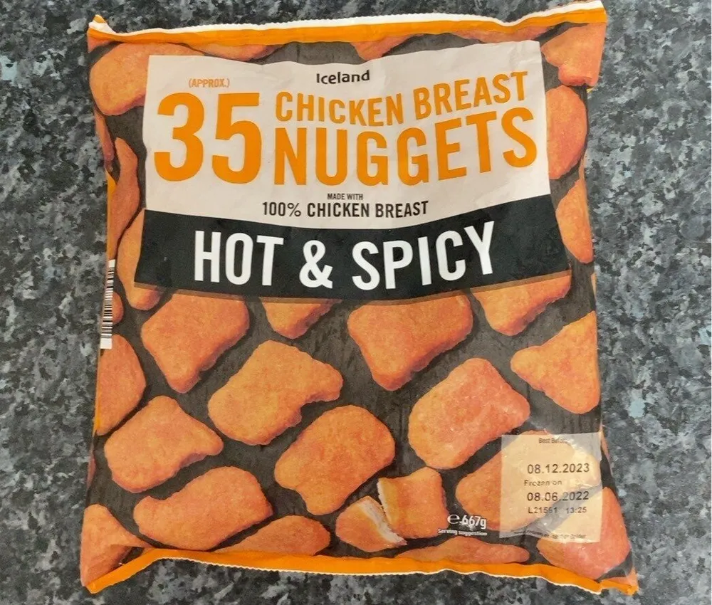 Hot and spicy chicken breast nuggets