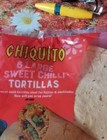 6 large sweet chili torlillas
