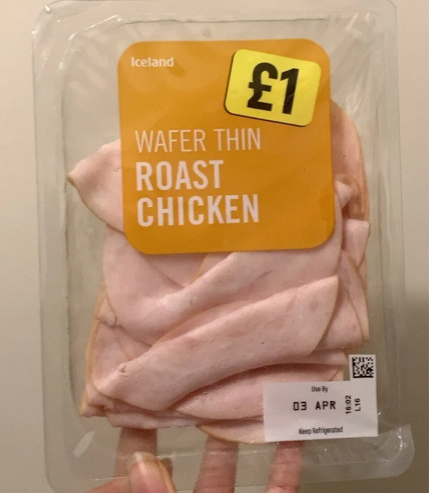 Wafer thin roast chicken
