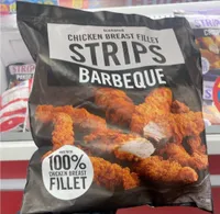 Chicken breast fillet strips barbecue