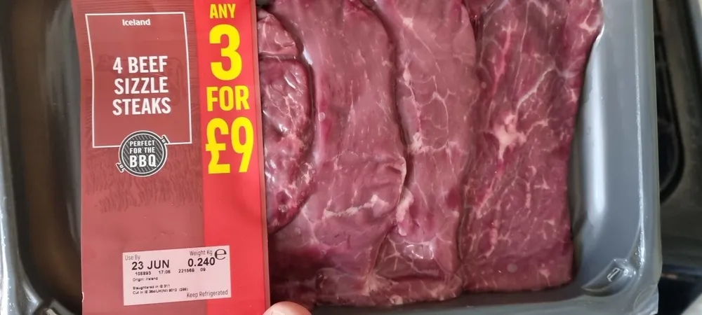 Beef sizzle steaks
