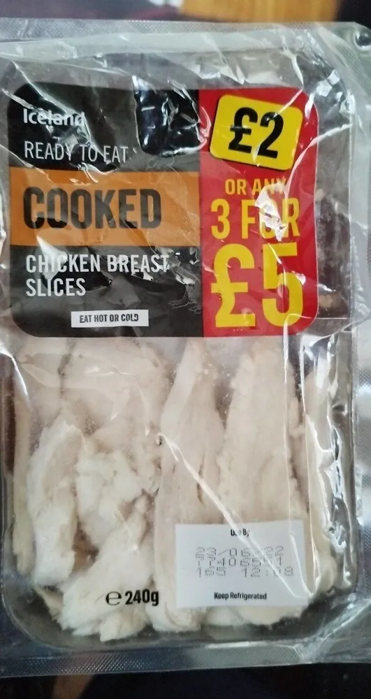 Cooked chicken breast Slices
