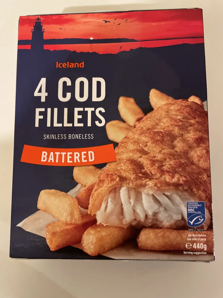 4 Cod Fillets Battered