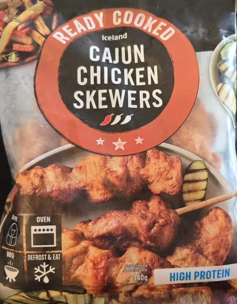 EAST READY COOKED Iceland CAJUN CHICKEN SKEWERS FR