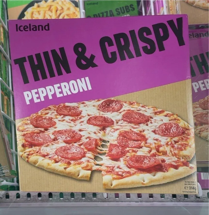 Iceland Thin Pepperoni Pizza 314g