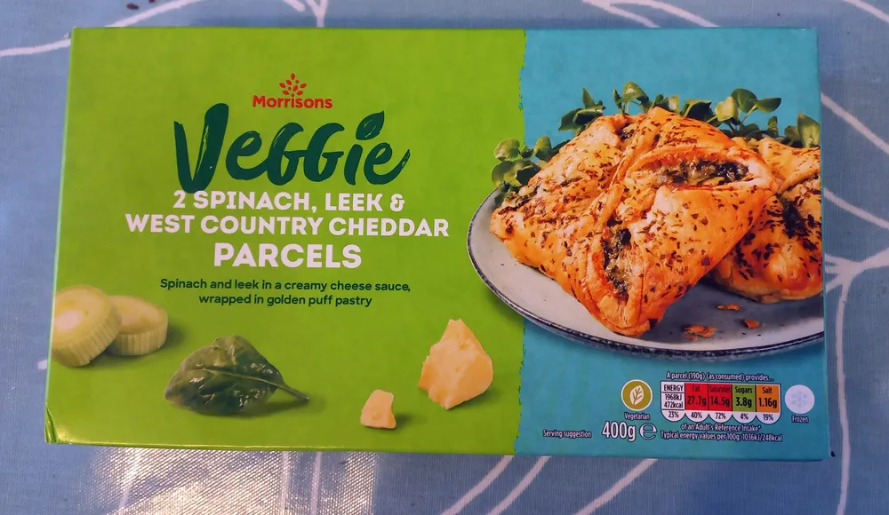 Spinach, leek, & West Country cheddar parcels