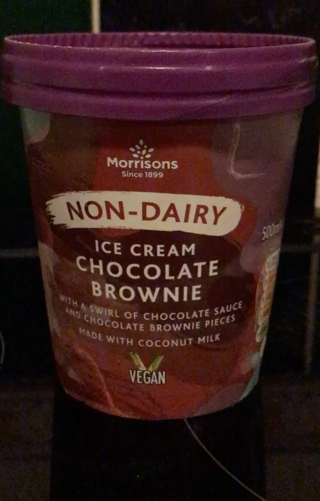 Chocolate brownie vegan ice cream
