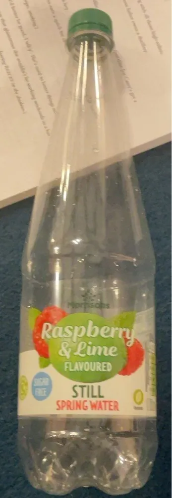 Raspberry and lime flavoured still water