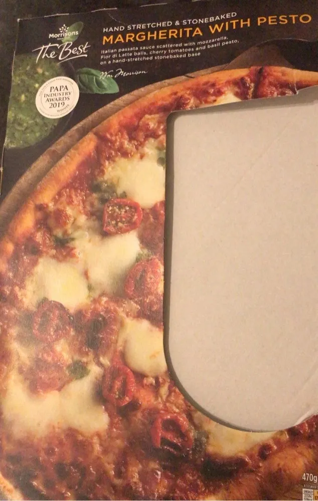 Margherita with pesto pizza