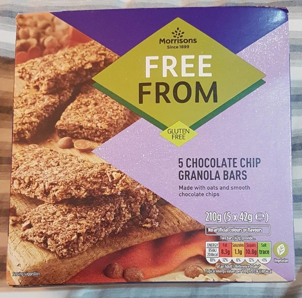 Free From 5 Chocolate Chip Granola Bars