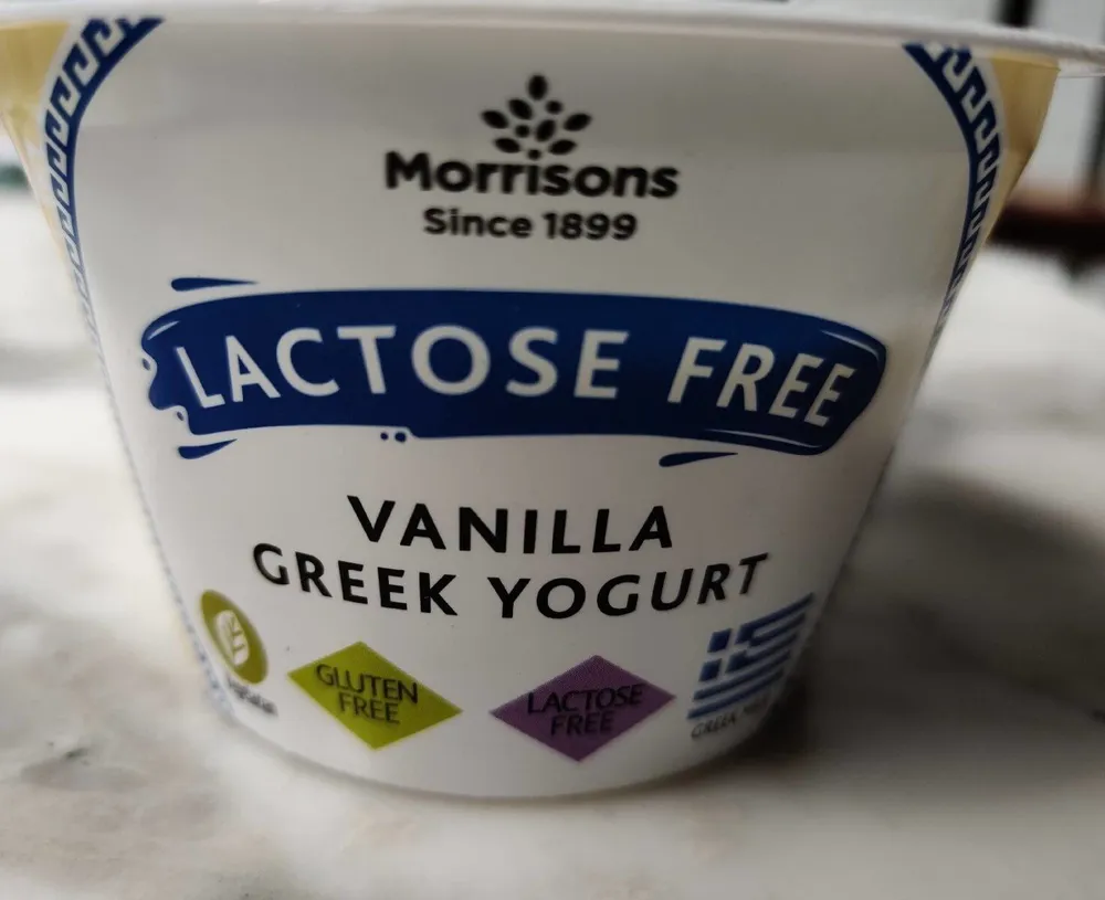 Lactose free vanilla Greek yogurt