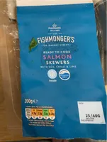 Salmon skewers with chilli and lime