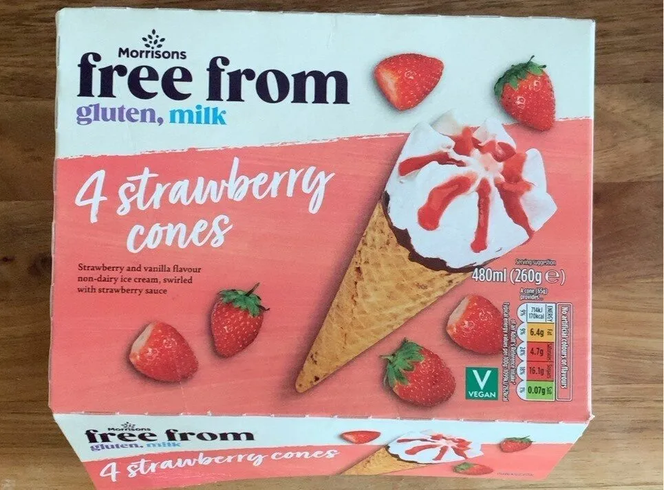 4 Strawberry Cones