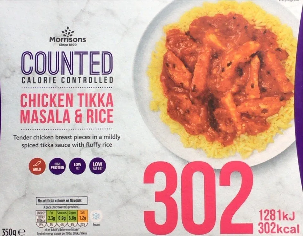 Counted Calorie Controlled Chicken Tikka Masala & Rice