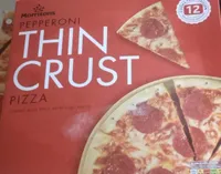 Pepperoni thin crust pizza