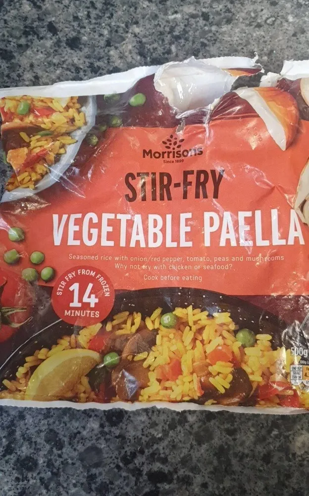 Stir-fry vegetable paella