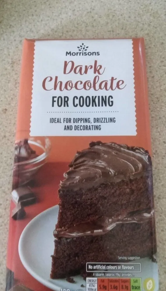 Dark chocolate for cooking