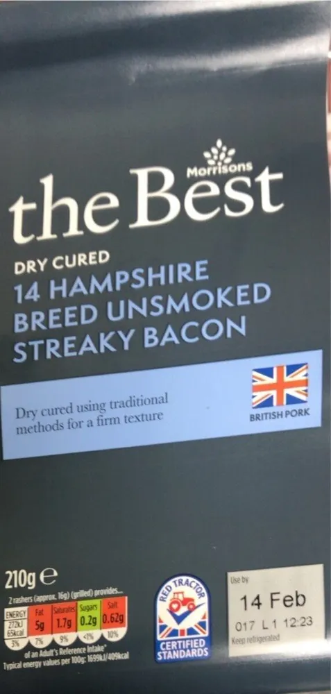 The best Hampshire unsmoked bacon streaky